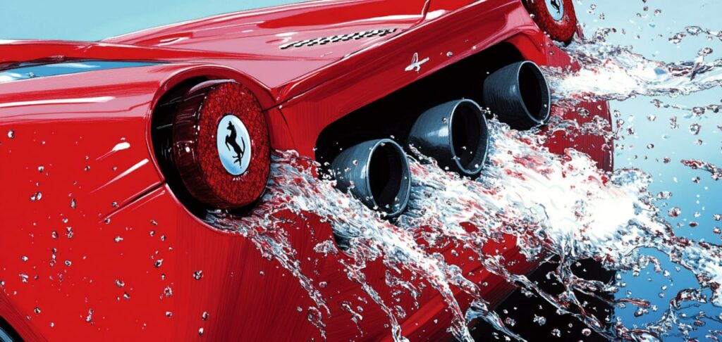 Una Ferrari che va ad acqua?