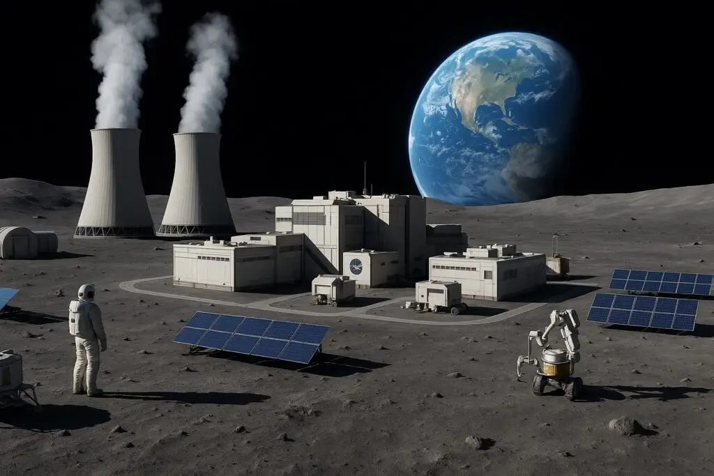Ipotesi di base lunare (Immagine generata con AI)