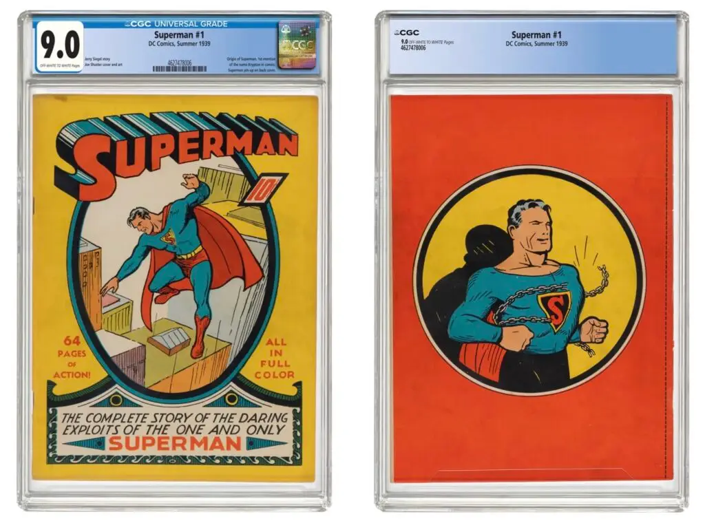 Le ottime condizioni dell'albo numero uno di Superman e la valutazione altissima della CGC (Immagine sito web CGC)