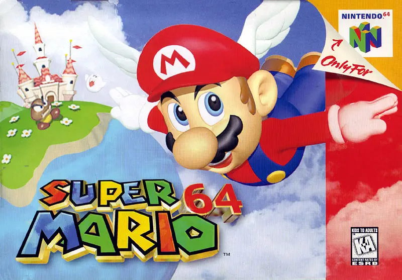 It’s me, Mario! La confezione dell'edizione USA di Super Mario 64